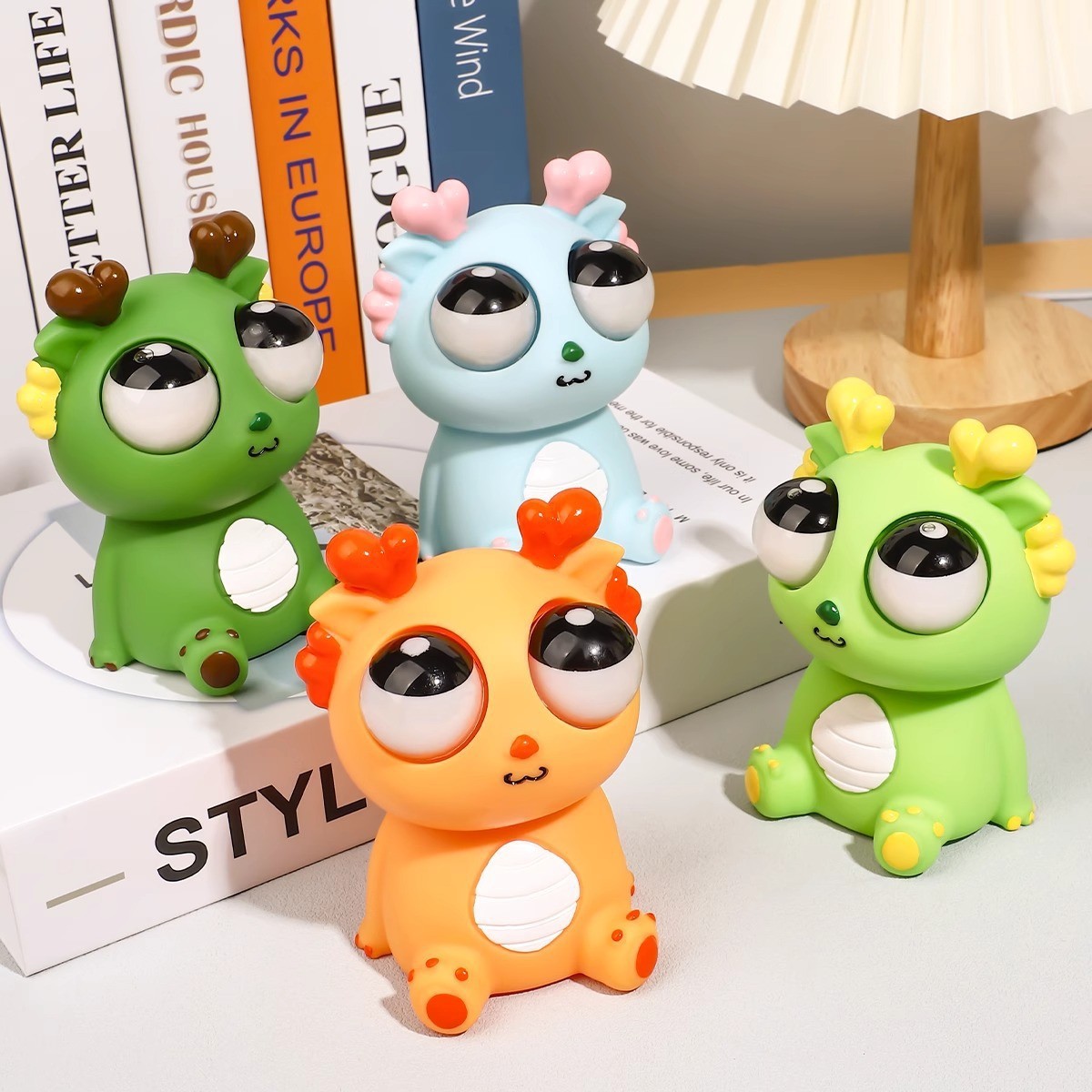 Tren“Cute Dragon Toy Collection – Colorful Variants Series”dy PU Leather Shoulder Bag