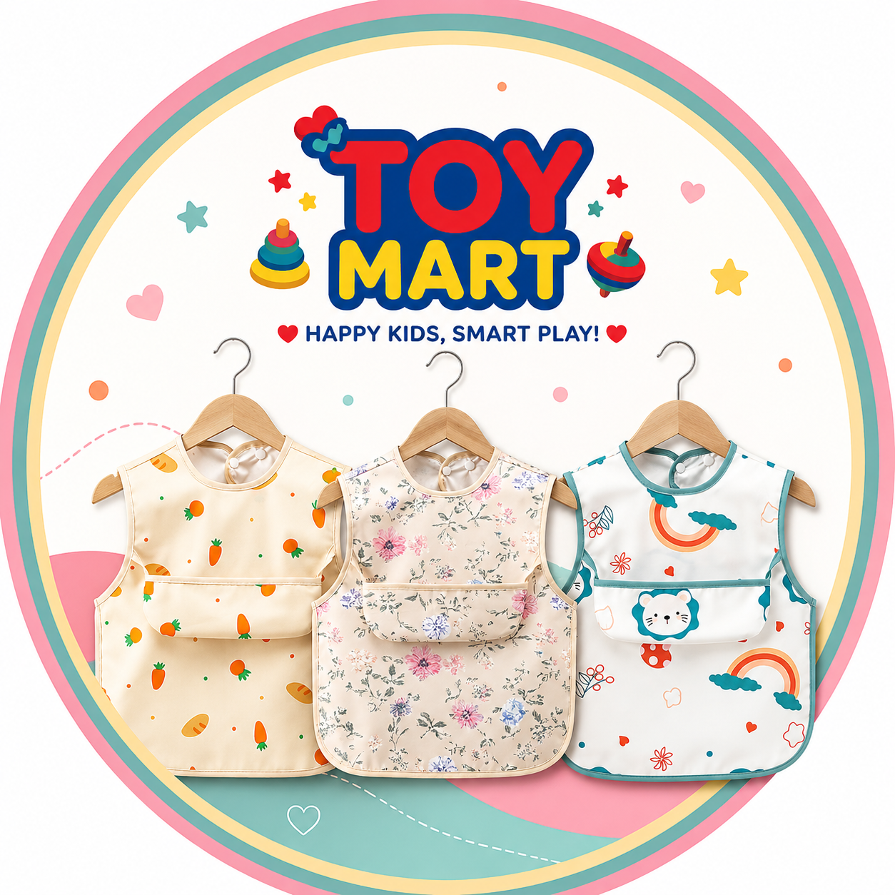 Premium Waterproof Baby Bib with Food Catcher Pocket