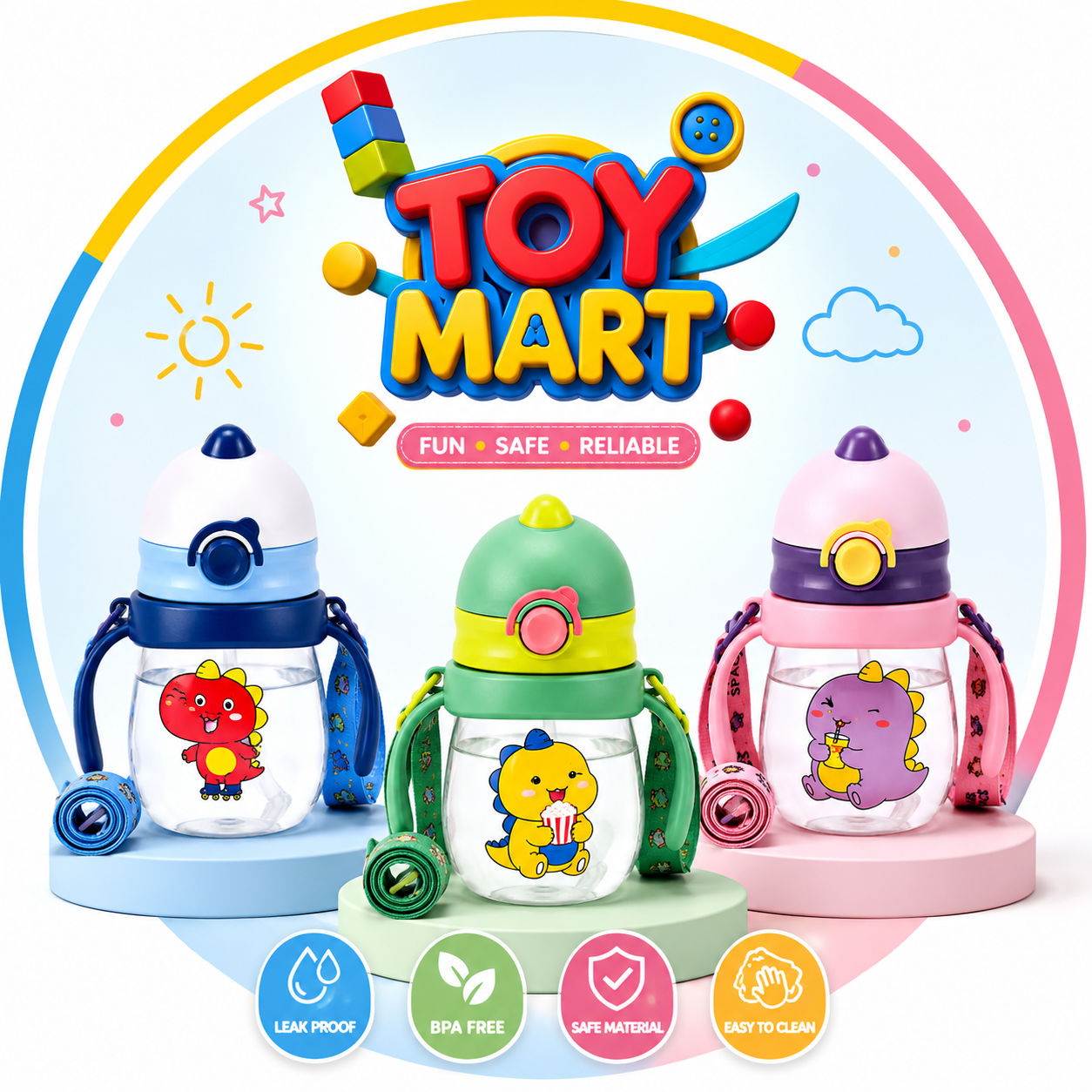 Kids Sippy Cup 370ml | BPA Free & Leak Proof
