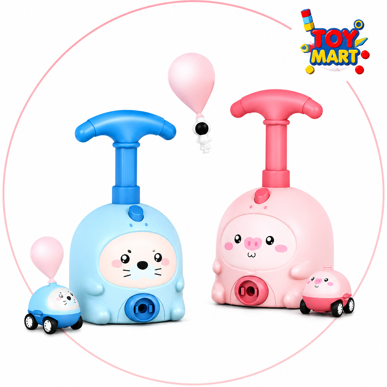 Cute Pig Balloon Pump Toy for Kids –  Air Pump with Mini Car & Balloons